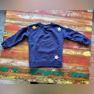 Hanna Andersson Navy Sweatshirt with Colorful Star Appliqués